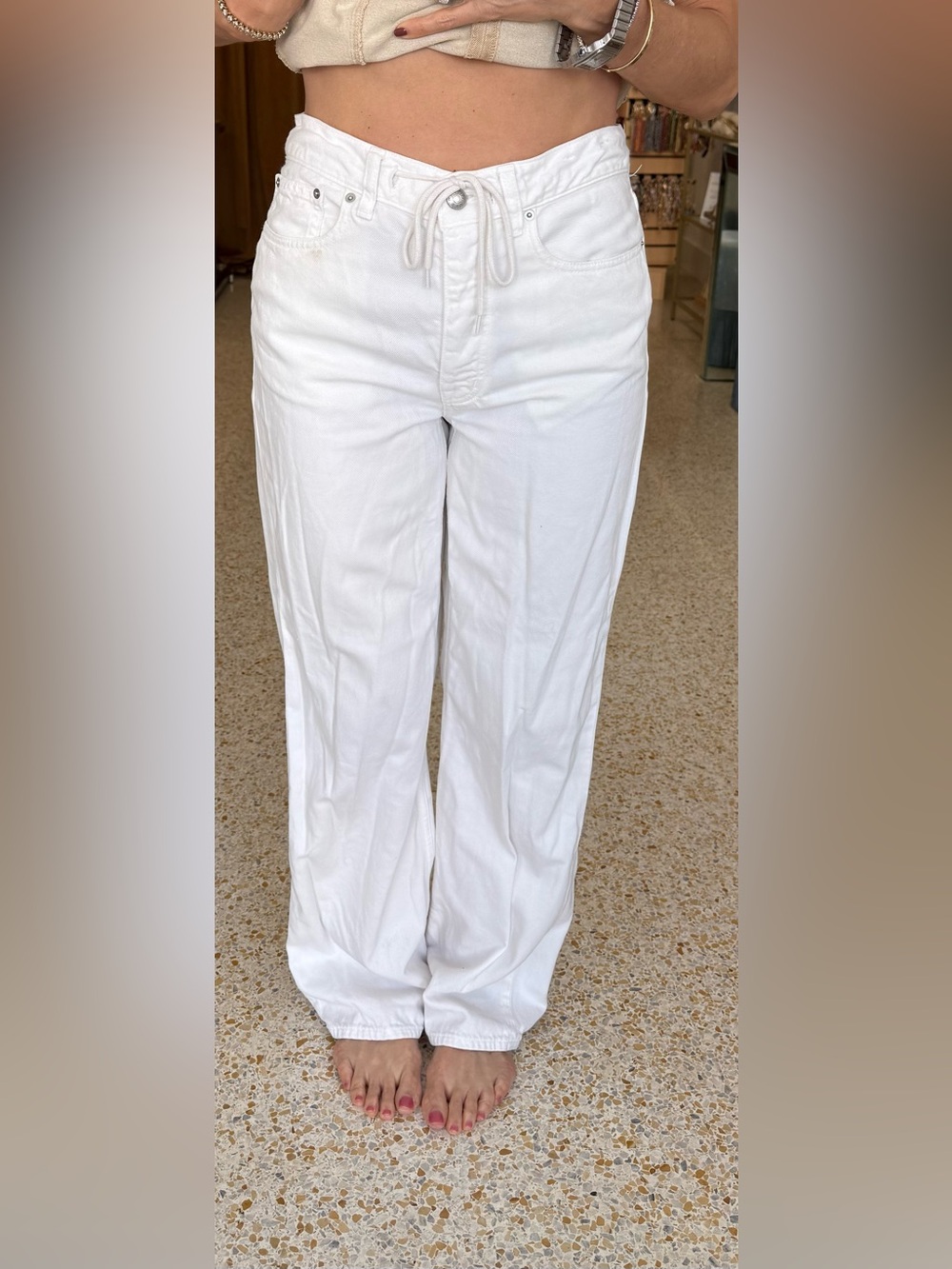 Madewell low Slung Baggy white jeans